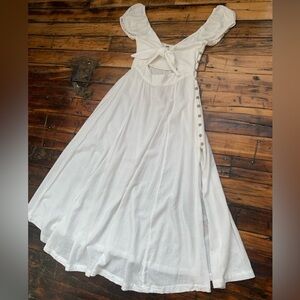 White Linen Free People Beach Dress Size S